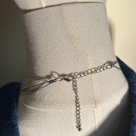 Handmade Wire Blue and Brown Beaded Layer Necklace - Picture 4 of 7